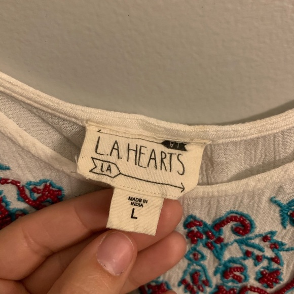 Beaded white bohemian tank top - Picture 5 of 6